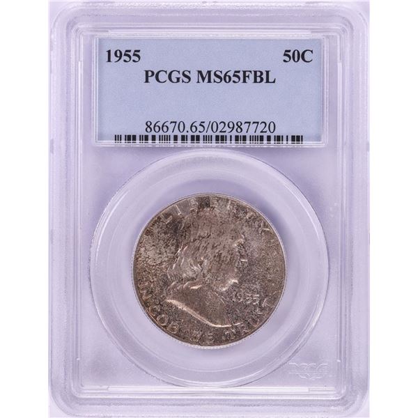 1955 Franklin Half Dollar Coin PCGS MS65FBL