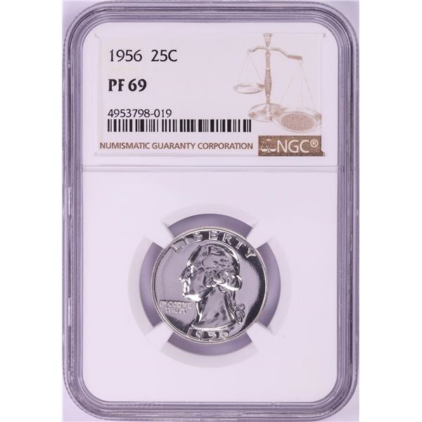 1956 Proof Washington Quarter Coin NGC PF69