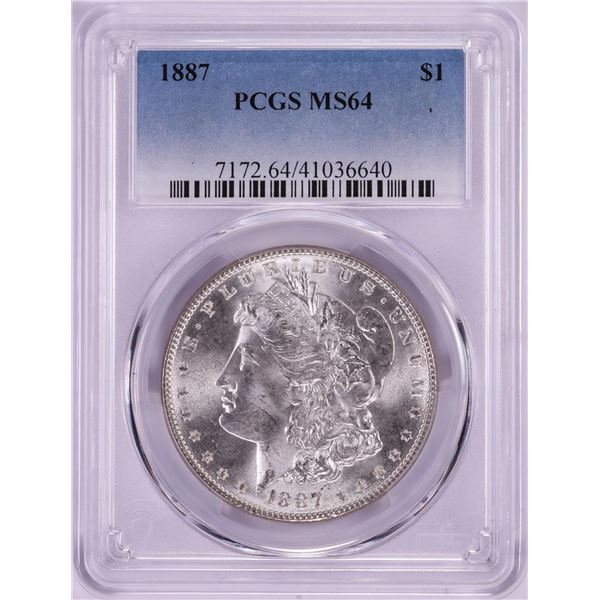 1887 $1 Morgan Silver Dollar Coin PCGS MS64