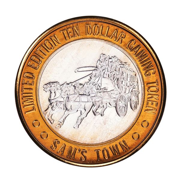 .999 Silver Sam's Town Las Vegas $10 Casino Limited Edition Gaming Token