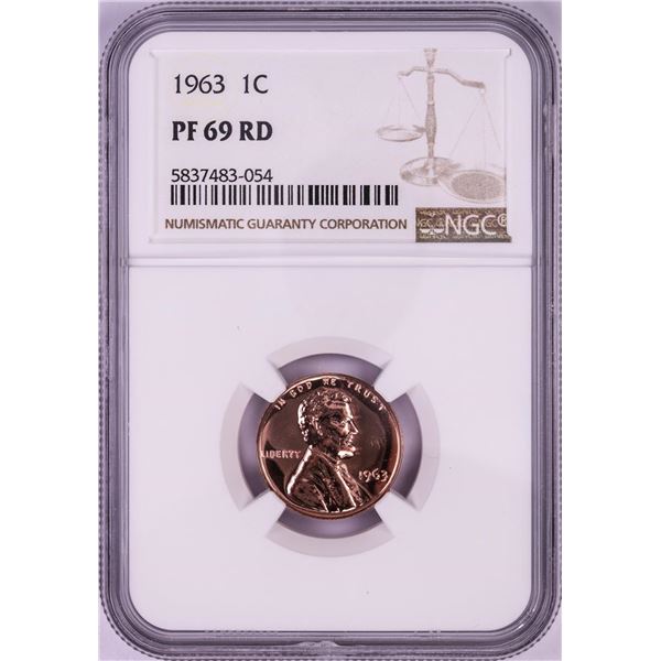 1963 Proof Lincoln Memorial Cent Coin NGC PF69RD
