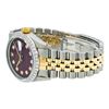 Image 8 : Rolex Men's Two Tone Maroon Diamond Datejust Wristwatch