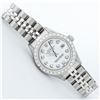 Image 3 : Rolex Ladies Stainless Steel White Diamond Oyster Perpetual Datejust Wristwatch