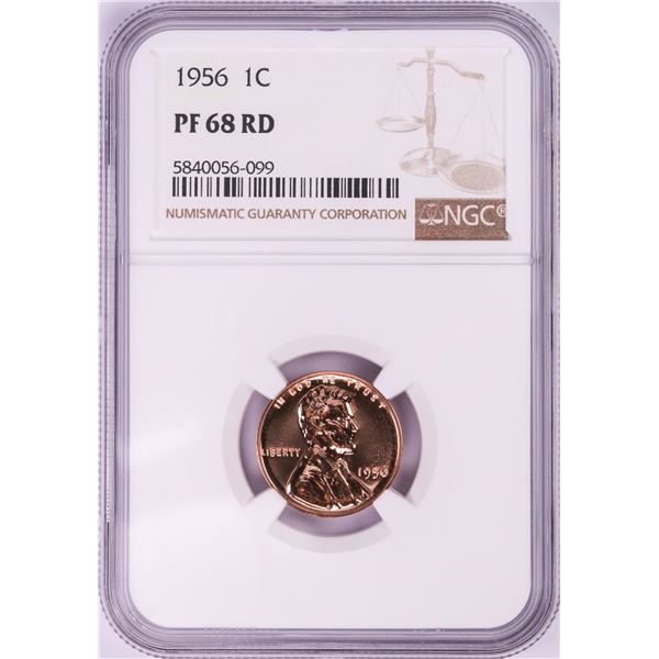 1956 Proof Lincoln Wheat Cent Coin NGC PF68RD