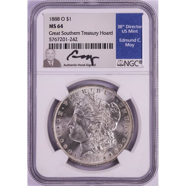 1888-O $1 Morgan Silver Dollar Coin NGC MS64 Edmund C. Moy Signature