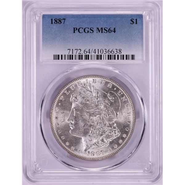 1887 $1 Morgan Silver Dollar Coin PCGS MS64