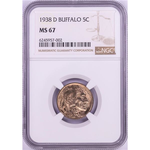 1938-D Buffalo Nickel Coin NGC MS67