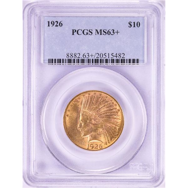 1926 $10 Indian Head Eagle Gold Coin PCGS MS63+