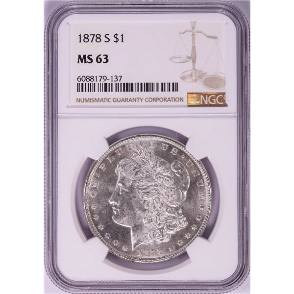 1878-S $1 Morgan Silver Dollar Coin NGC MS63