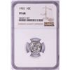 Image 1 : 1952 Proof Roosevelt Dime Coin NGC PF68