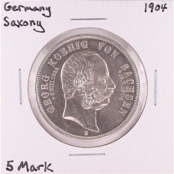 1904 Germany Saxony 5 Mark Silver Coin