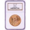 Image 1 : 1922 $20 St. Gaudens Double Eagle Gold Coin NGC MS62