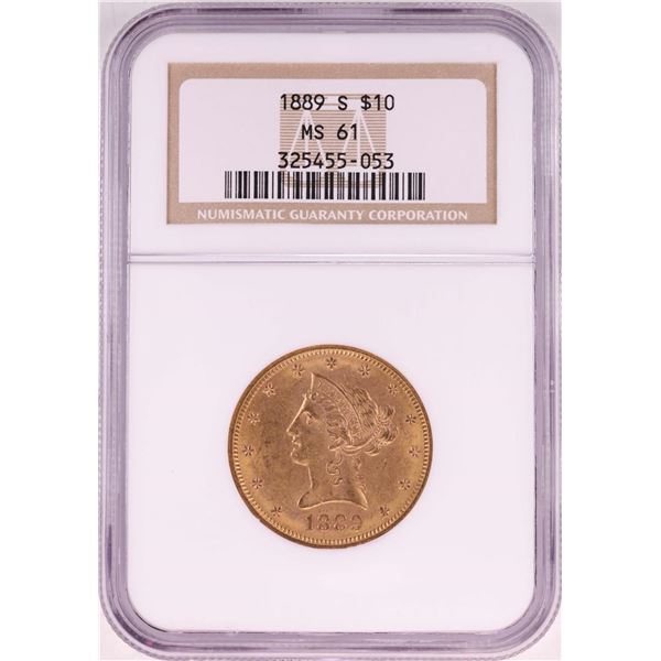 1899-S $10 Liberty Head Eagle Gold Coin NGC MS61