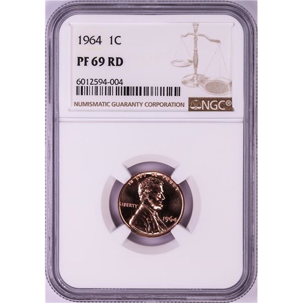 1964 Proof Lincoln Memorial Cent Coin NGC PF69RD