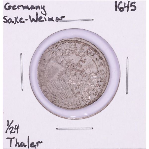 1645 Germany Saxe-Weimar 1/24 Thaler Silver Coin