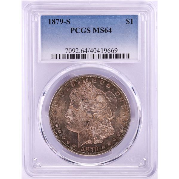 1879-S $1 Morgan Silver Dollar Coin PCGS MS64 Nice Toning