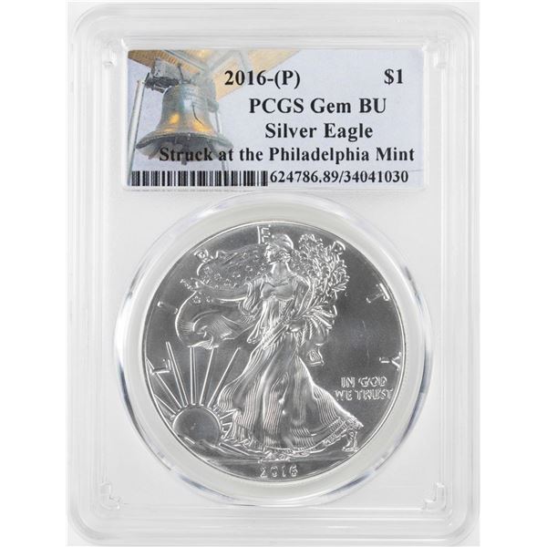 2016-P $1 American Silver Eagle Coin PCGS Gem BU Struck at the Philadelphia Mint