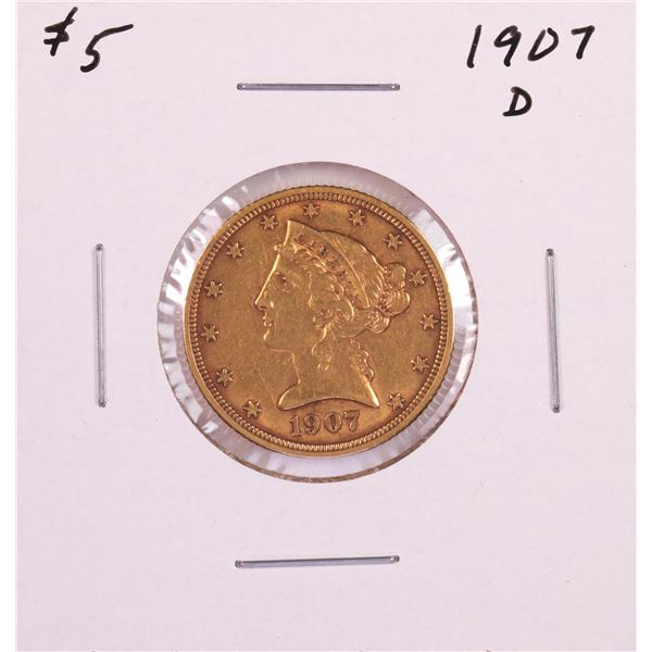 1907-D $5 Liberty Head Half Eagle Gold Coin