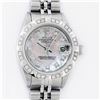 Image 1 : Rolex Ladies Stainless Steel Pink MOP Pyramid Diamond Datejust Wristwatch