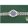 Image 4 : Rolex Ladies Stainless Steel Blue Vignette Diamond & Sapphire Datejust Wristwatch