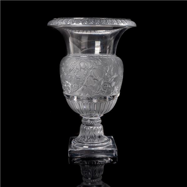 Impressive Lalique Crystal Versailles Pedestal Vase