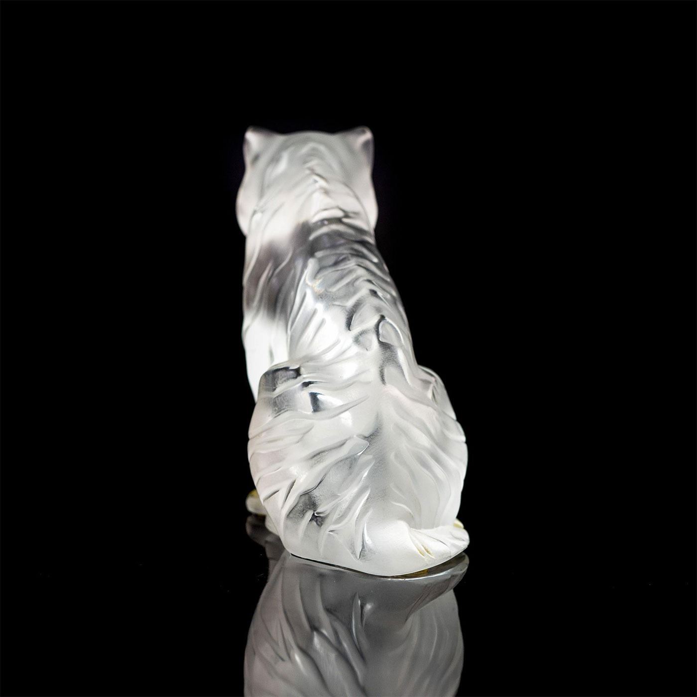 Lalique Crystal Animal Figurine, Sitting Tiger