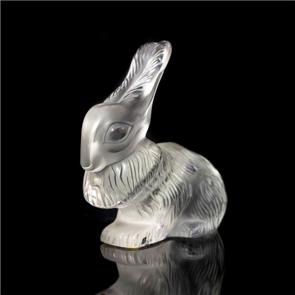 Lalique French Crystal Figurine, Rabbit, Cesar 11750