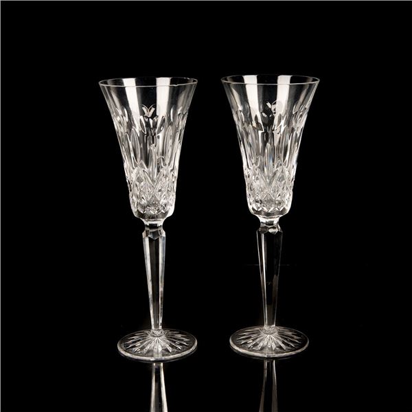 Pair of Waterford Crystal, Millennium Champagne Flute Glasses