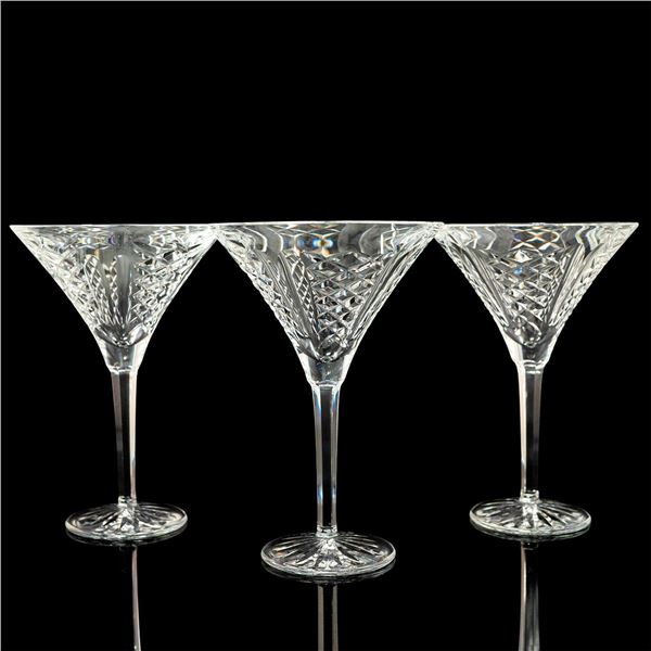 3 Waterford Society Crystal Desmond Hibernia Martini Glasses