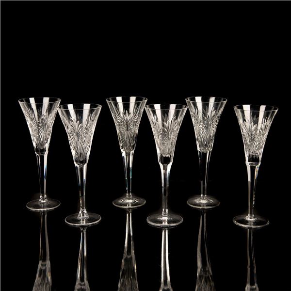 6 Waterford Fluted Champagne Glasses, Ciara
