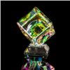 Image 3 : Lustig International Small Optical Crystal Cube On Base