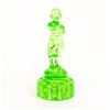 Image 2 : GREEN GLASS FIGURINE FLOWER FROG