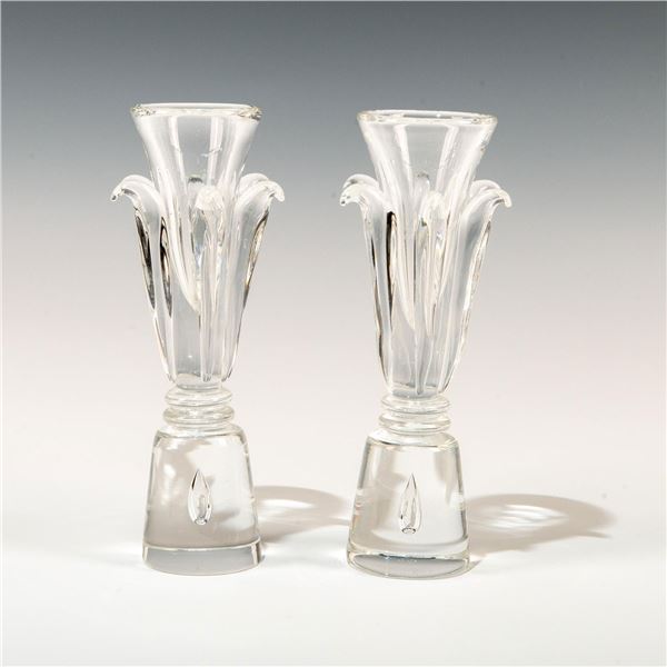 Steuben Glass, Pair Of Candlesticks