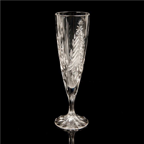 Mikasa Crystal Champagne Flute Glass, Christmas Tree Pattern