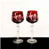 Image 3 : Set of 2 Godinger Crystal Wine Glasses, Crystal Legends Ruby