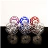 Image 4 : Set of 3 Godinger Crystal Colored Wine Hock Glasses