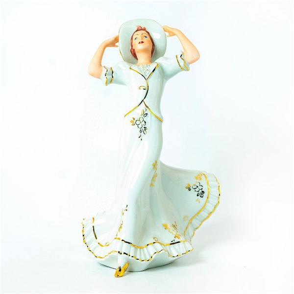 Royal Dux Bohemia Figurine, Striding In The Wind
