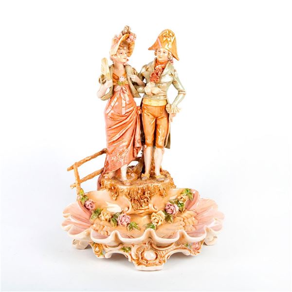 Royal Dux Bohemia Figurine and Scalloped Basin