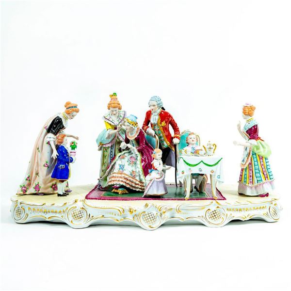 Large Sitzendorf Porcelain Figurine Tableau