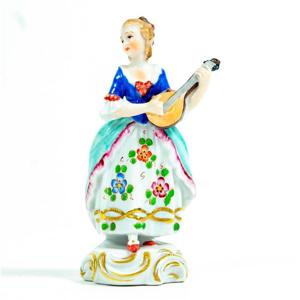 Sitzendorf Figurine, Woman With Mandolin