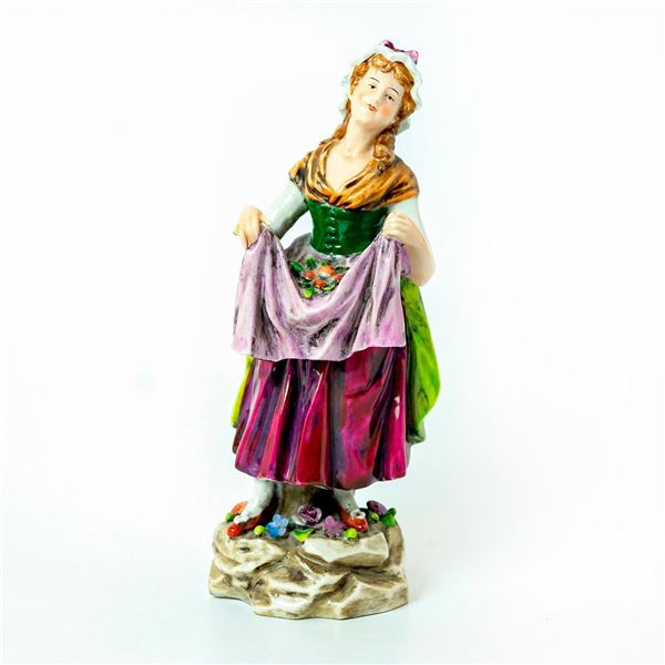 Sitzendorf Lady Figurine, Street Vendor