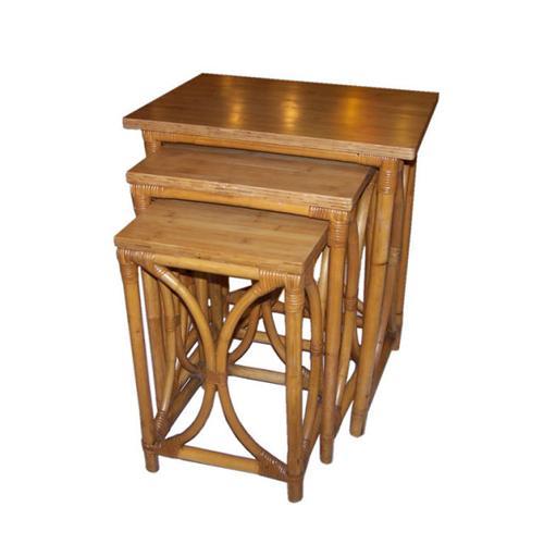Vintage Bamboo/Rattan Nesting Tables, Frankl 1939907