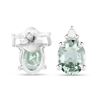 Image 3 : 0.64 Carat Genuine Green Sapphire and White Diamond .925 Sterling Silver Earrings