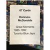 Image 2 : DONRUSS McDONALD'S Great Moments 1985-1992 Toronto Blue Jays BASEBALL CARD LOT