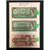 Image 1 : VINTAGE CANADIAN $1/ $2 BANK NOTES