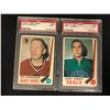 Image 1 : 1969 O-PEE-CHEE GRADED HOCKEY CARD LOT (#69 P. STAPLETON/ #85 G. JARRETT) NM 7