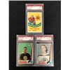 Image 1 : 1969 O-PEE-CHEE GRADED HOCKEY CARD LOT (TED HARRIS, RON MURPHY, DON AWREY)