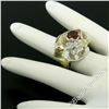 Image 7 : 18kt Yellow Gold and Sterling Silver 2.73 ctw Garnet and Diamond Cocktail Ring