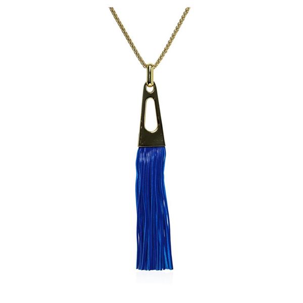 Leather Tassel Chain Necklace - Gold Plated