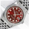 Image 1 : Rolex Mens Stainless Steel Red String Diamond 36MM Datejust Wristwatch With Role